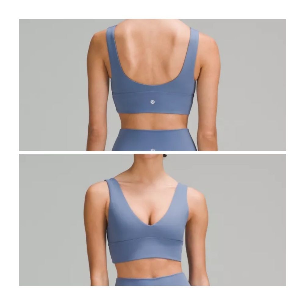 Lululemon Align V-Neck Bra Light Support, A/B Cup oasis blue size 4 NWT